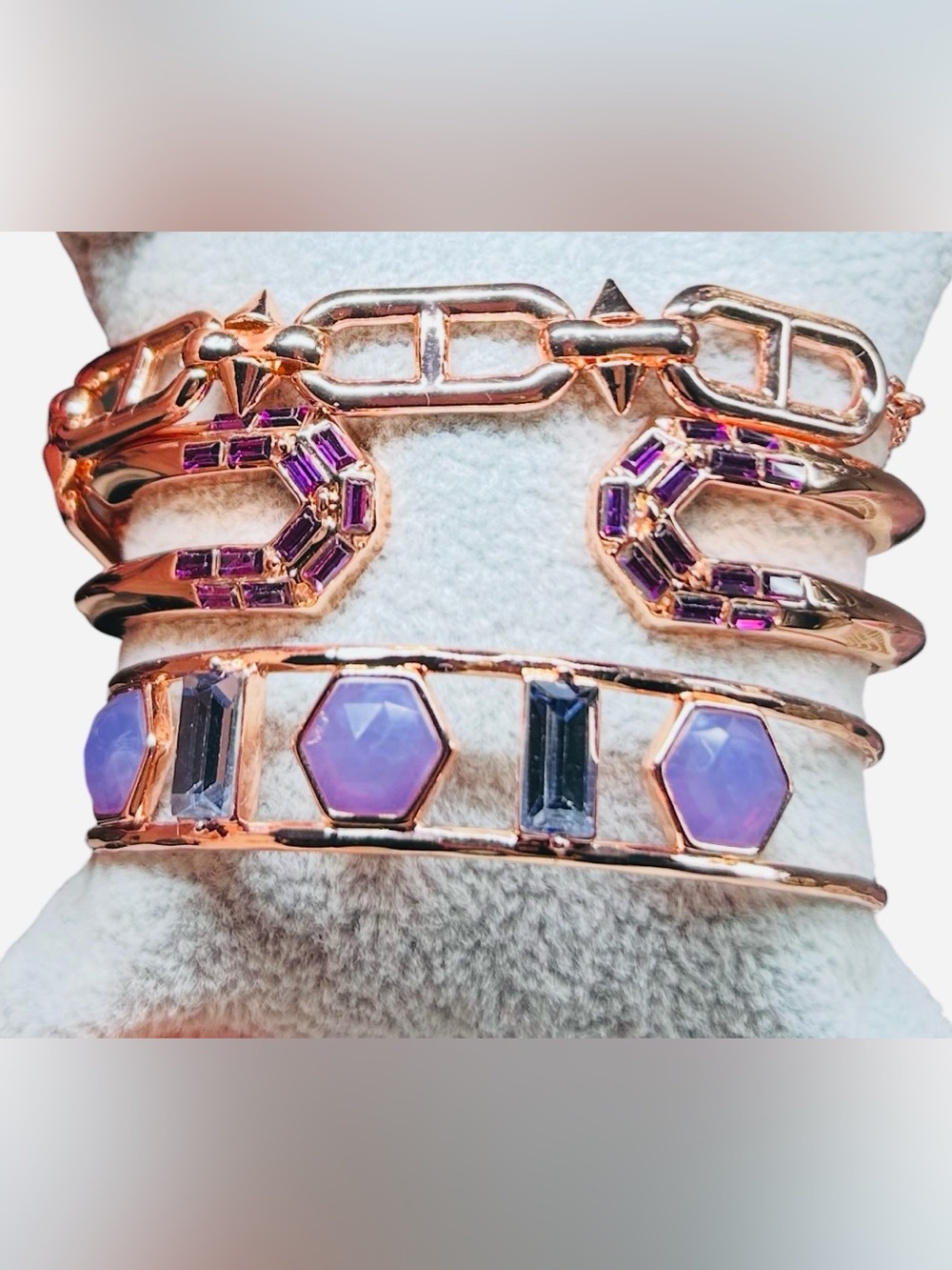 Bomb Party Rose Gold Bracelet Stack Gorgeous 3 Rose Gold Plated Bracelets